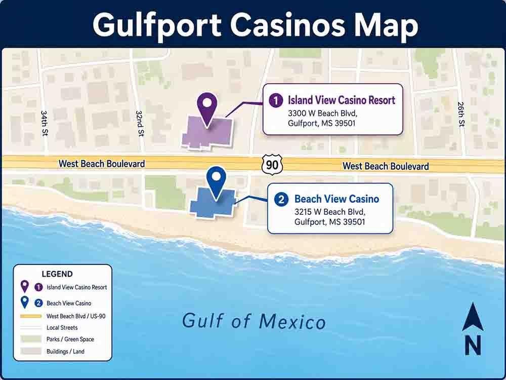 Gulfport Casino Map